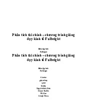 Tài liệu Môn Phân tích tài chính | Đại học Fulbright Việt Nam