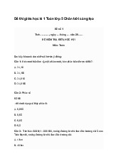 Đề thi giữa học kì 1 Toán lớp 5 Chân trời sáng tạo