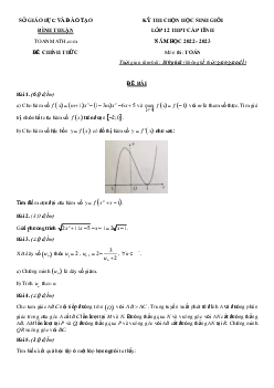 Đề học sinh giỏi cấp tỉnh Toán 12 năm 2022 – 2023 sở GD&ĐT Bình Thuận
