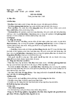 Giáo án Khoa học tự nhiên 8 Bài 10: Oxide | Kết nối tri thức
