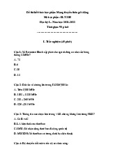 Đề thi Mạng truyền thông di động kỳ 1 năm học 2021-2022 | Trường Đại học Công nghệ, Đại học Quốc gia Hà Nội
