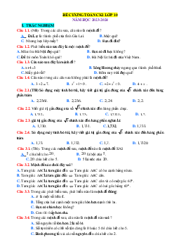 Đề cương ôn tập học kỳ 1 Toán 10 năm học 2023-2024
