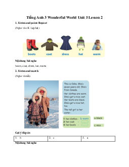 Giải BT Tiếng Anh 3 Wonderful World Unit 5 My clothes Lesson 2