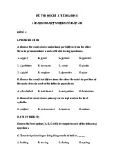 Đề thi học kỳ 1 môn Tiếng Anh lớp 8 năm học 2024 - 2025 | Bộ sách I Learn Smart World