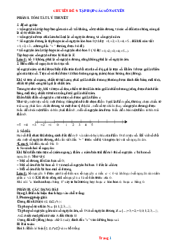 Chuyên đề tập hợp các số nguyên Toán 6 (có lời giải chi tiết)