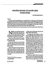 7 ĐỜI SỐNG VĂN HÓA CỦA NGƯỜI CHĂM Ở NINH THUẬN