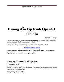 Hướng dẫn lập trình OpenGL căn bản | Kiến trúc máy tính | Trường Đại học Thủy Lợi