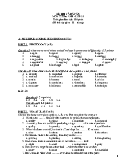 Đề thi Olympic 10 tháng 3 lần thứ 3 môn Tiếng Anh năm 2019 môn Tiếng Anh 10 THPT Nguyễn Bỉnh Khiêm