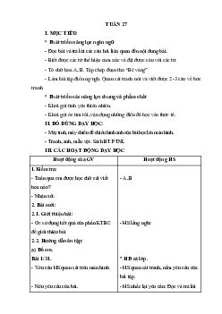 Tuần 27 | Giáo án buổi 2 Tiếng Việt học kì 1 | Cánh diều