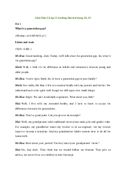 Giải Tiếng Anh 11 Unit 2: Getting Started