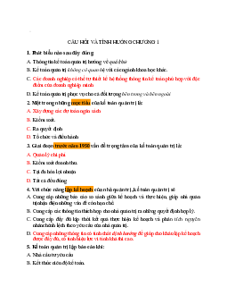 Bộ câu hỏi trắc nghiệm ôn tập môn Kế toán quốc tế có đáp án