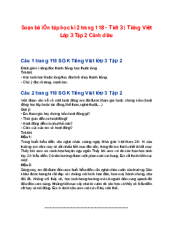 Soạn bài Ôn tập học kì 2 trang 118 - Tiết 3 | Tiếng Việt Lớp 3 Tập 2 Cánh diều
