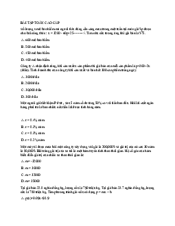 Trắc nghiệm toán cao cấp