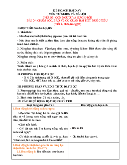 Giáo án Tự nhiên và xã hội 2 sách Chân trời sáng tạo (Cả năm)| Bài 24