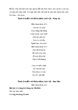 Hãy thể hiện tình cảm của em đối với thiên nhiên, loài vật theo cách phù hợp | Văn mẫu 7 Chân trời sáng tạo