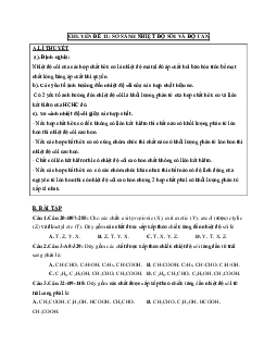 Chuyên đề 11: So sánh nhiệt độ sôi và độ tan | Hóa học 12