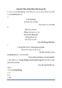 Soạn bài: Thực hành tiếng Việt trang 24 Ngữ Văn 8 | Kết nối tri thức