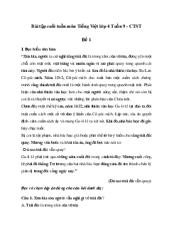 Giải Bài tập cuối tuần lớp 4 môn Tiếng Việt Chân trời sáng tạo - Tuần 9