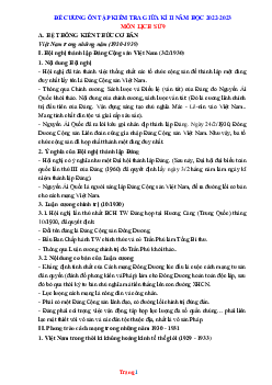 Đề cương giữa HK2 Lịch sử 9 năm 2022-2023 (có đáp án)