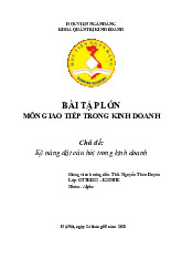 Bài tập lớn Kỹ năng đặt câu hỏi trong kinh doanh môn Giao tiếp kinh doanh | Học viện Ngân hàng