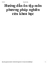 Hướng dẫn ôn tập môn phương pháp nghiên cứu khoa học | Học viện tài chính
