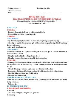 Giáo án Địa lí 7 Bài 3 sách Kết nối tri thức