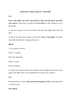 Giải Tiếng Anh 8 Unit 6: CLIL | Friends Plus