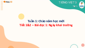Tuần 1 - Bài đọc 1: Ngày khai trương (Tiết 1,2) | Bài giảng PowerPoint Tiếng Việt 3 | Cánh Diều