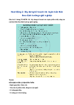 Giải Hoạt động trải nghiệm 10 Cánh diều: Hoạt động 2 chủ đề 9