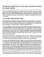 Thị trường lao động là gì? Sự hình thành, phát triển thị trường lao động ở Việt Nam