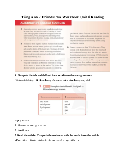 Tiếng Anh 7 Friends Plus Workbook Unit 8 Reading