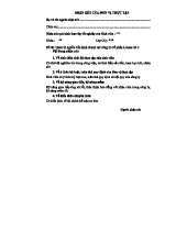 NHẬN XÉT ĐƠN VỊ THỰC TẬP KHÓA: ** LỚP CQ: ***