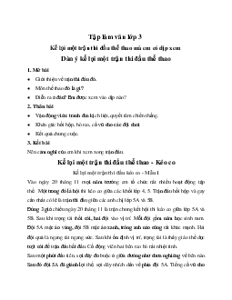 Kể lại một trận thi đấu thể thao mà em có dịp xem | Tập làm văn lớp 3 Chân trời sáng tạo