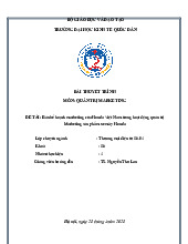 Bài thuyết trình: Kế hoạch marketing Honda Việt Nam môn Quản trị marketing | Đại học Kinh tế Quốc Dân