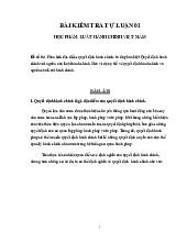 Đề số 04: Phân tích đặc điểm quyết định hành chính; từ đó phân biệt Quyết định hành chính với nguồn của Luật hành chính. Nêu ví dụ cụ thể về quyết định hành chính và nguồn của Luật hành chính môn Luật hành chính | Trường đại học Mở Hà Nội