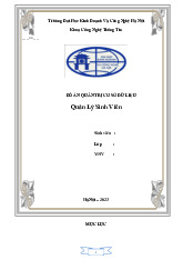 Đồ án Quản trị cơ sở dữ liệu Quản lý sinh viên môn Công nghệ thông tin | Trường đại học kinh doanh và công nghệ Hà Nội