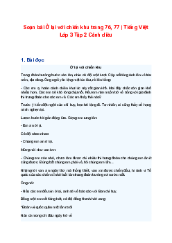 Soạn bài Ở lại với chiến khu trang 76, 77 | Tiếng Việt Lớp 3 Tập 2 Cánh diều