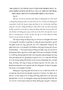 Nhận diện và xây dựng luận cứ đấu tranh phản bác các quan điểm sai trái, xuyên tạc của các thế lực thù địch, phản động, phần tử cơ hội trên không gian mạng?