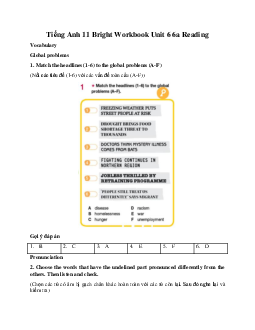 Giải Tiếng Anh 11 Workbook Unit 6 6a Reading | Bright