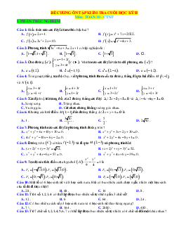 Đề cương ôn tập học kỳ 2 Toán 10 Chân trời sáng tạo (có đáp án)