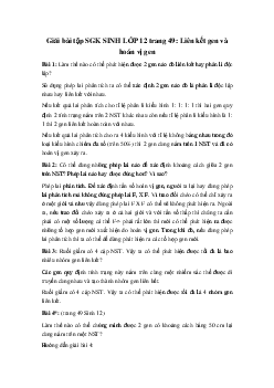 Giải bài tập SGK Sinh học lớp 12 bài 11: Liên kết gen và hoán vị gen