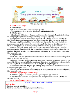 Giáo án GDCD 7 kết nối tri thức bài 6: Ứng phó với tâm lí căng thẳng