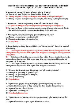 Bộ 50 câu hỏi tìm hiểu kiến thức pháp luật về an toàn giao thông