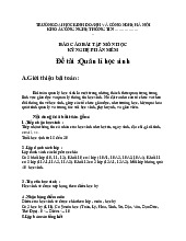 Báo cáo bài tập Đề tài Quản lý sinh viên môn Kỹ nghệ phần mềm  | Trường đại học kinh doanh và công nghệ Hà Nội