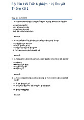 Bộ Câu Hỏi Trắc Nghiệm  môn Thống kê trong kinh tế và kinh doanh | Trường Đại học Kinh Tế Quốc Dân