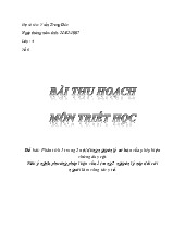 Bài thu hoạch triết học | Trường Đại học Bách Khoa Hà Nội