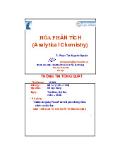 Tài liệu Hóa phân tích | Đại học Lạc Hồng