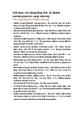 Viết đoạn văn bằng tiếng Anh về Global warming kèm từ vựng siêu hay