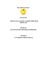 Tên Đề Tài: Kỹ Năng Làm Việc Nhóm Trong Kinh Doanh Môn Giao Tiếp Kinh Doanh | Học Viện Ngân Hàng