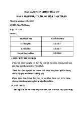 Đề cương môn hóa lý 1- Trường Đại học bách khoa - Đại học đà nẵng.